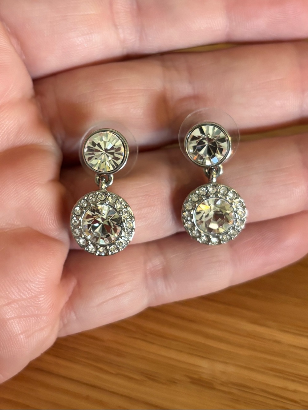 Givenchy Crystal Drop Earrings with Halo Detail